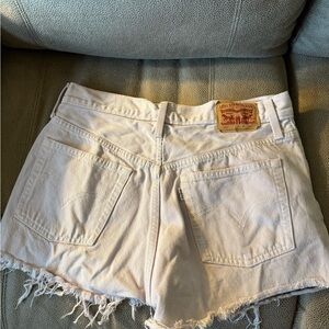 Levi's 501 Lavendar Jean Shorts Distressed Mid-Thigh